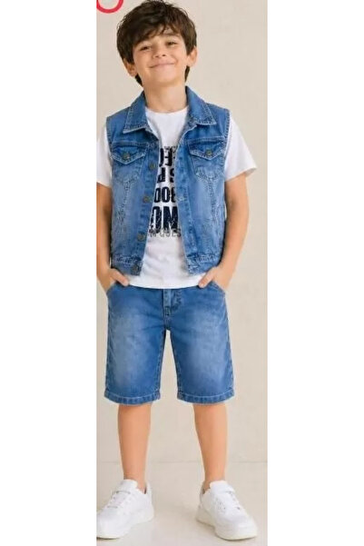 Veraura Lifestyle 5/12 Years Old Children's Set with Denim Fabric T-Shirt