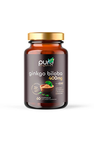pureorganics Ginkgo Biloba 24/6% glicozide – Memorie și circulație | 60 capsule
