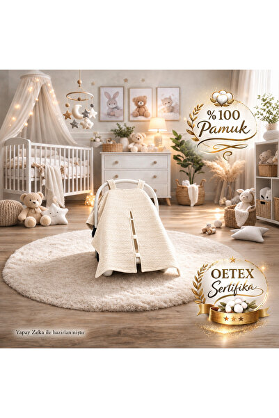 Babycitytr Örgü Pike Puset Örtüsü Bebek Arabası Örtüsü %100 Pamuk