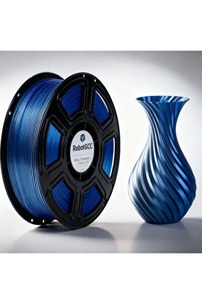 robotgcc خيط طباعة ثلاثية الأبعاد PLA حريري أزرق فضي 1.75 مم، 1 كجم، خيط PLA ...