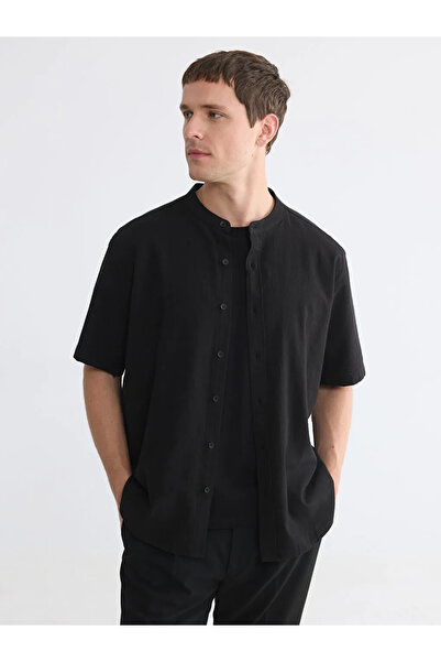 LC Waikiki Black Judge Collar Men's Shirt