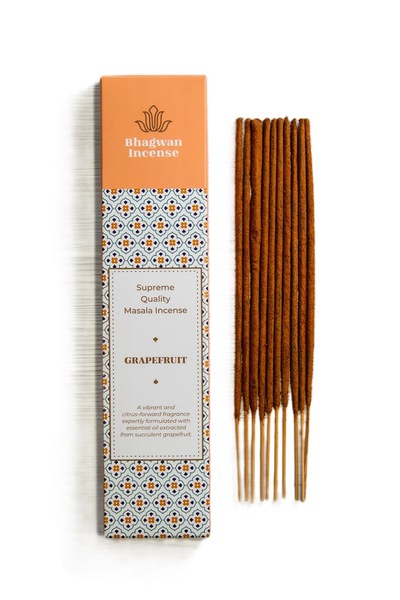 Bhagwan Incense Grapefruit - bețișoare de tămâie artizanale premium, rulate m...