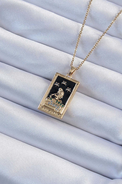 northcity n 316L Steel Gold Color Zircon Stone Tarot Necklace 5886