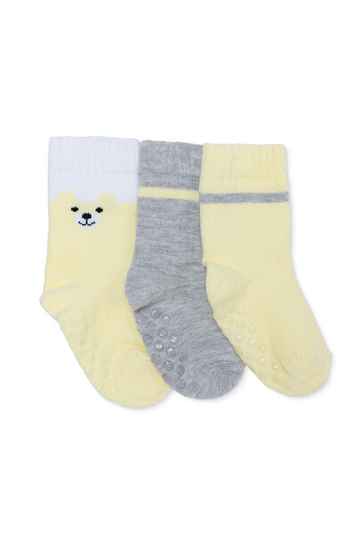 ebebek Hello Baby HelloBaby Erkek Bebek 3lü Kaydırmaz Çorap Hayvan Baskılı