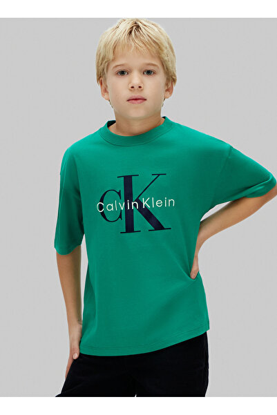 Calvin Klein Yeşil Erkek Çocuk Baskılı T-Shirt LVCKSJA12BMRW