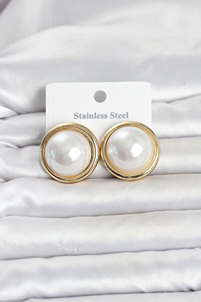 callerrons accessories أقراط نسائية ذهبية اللون بتصميم لؤلؤي عتيق - EBJ260516...