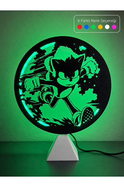 CELESSE Sonic the Hedgehog Halka Lamba Işıklı Çocuk Gamer Oyun Odası Sonik Ki...