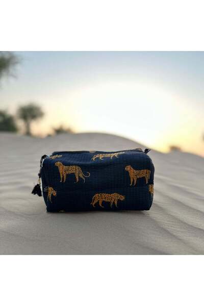 Tohfa Luxe Cora Handmade Block Printed Travel Pouch | Luxury Artisan Gift