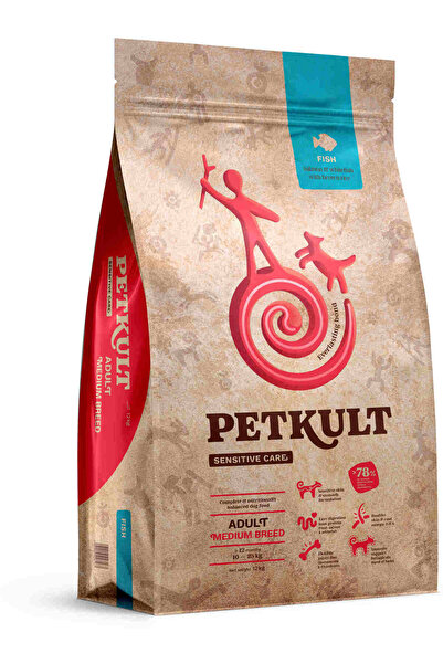 PetKult Dry dog ​​food Sensitive, Fish, Medium Size, 12 Kg
