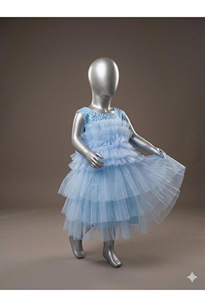 Asortix Girl's Evening Dress Princess Model Layered Tulle Birthday Wedding Dr...
