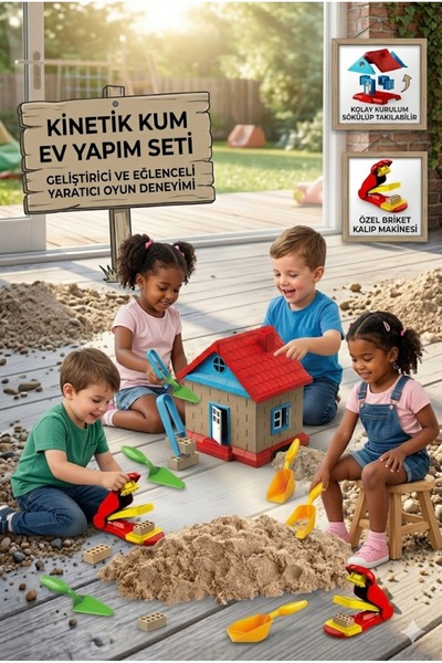 oruçoyuncak Tuğla Presli Ve Aparatlı Kinetik Oyun Kumu İnşaat Seti