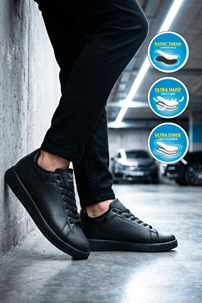 WALKWAY Black Lace-Up Lightweight Men's Sports Shoes Costa m