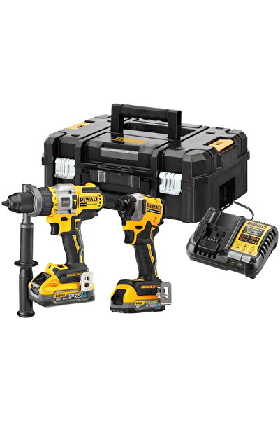 Dewalt Set de 2 scule profesionale fără fir DCK2052H1E1T, 18V XR, Motor fără ...