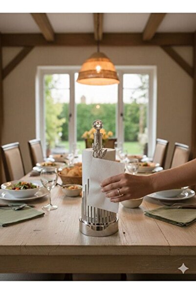 LeylArt Premium Metal Design Paper Towel Holder - with Crystal Head