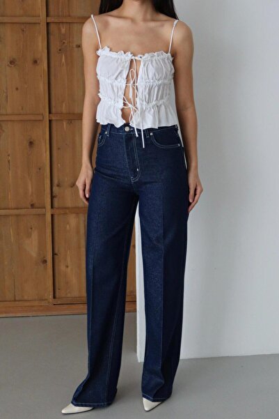 LACARINO 9230 Wide Leg Glittery Women's Jean Pants