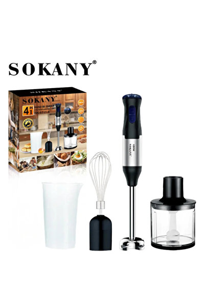 SOKANY خلاط يدوي كهربائي 4 في 1 بقوة 1000 واط - خلاط يدوي، مفرمة وخلاط 🥤 ⚡