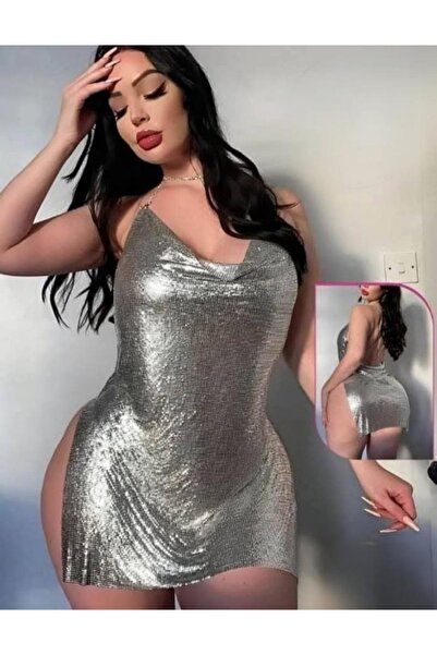 RAHAF TİCARET Rochie mini cu bretele strălucitoare