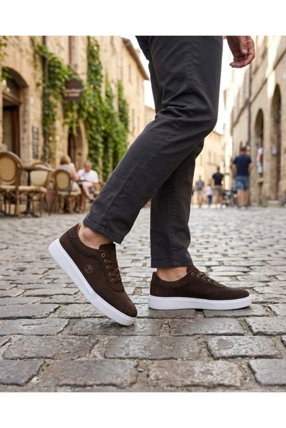 geeta Men's Daily Comfortable Sole Shoes Brown