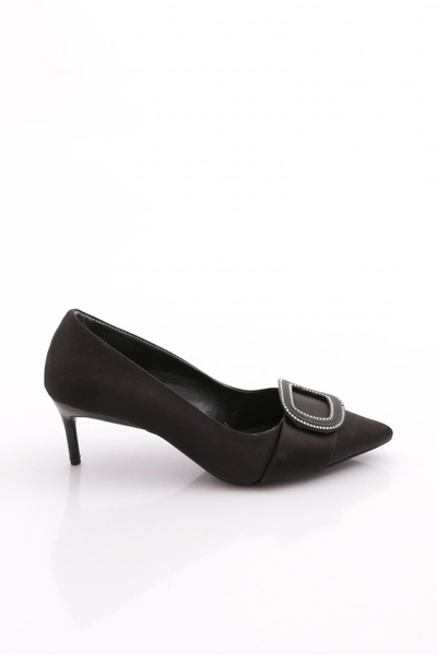 DGN S7-5-22Y Women's Pointed Toe Knitted Buckle Heeled Shoes with Stone Edges