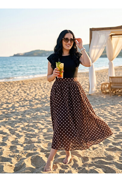 Myawomenswear Bohem Detaylı Birleşik Puantiyeli Elbise