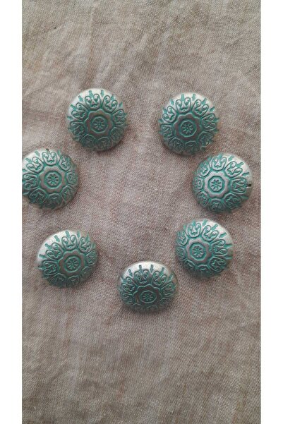 ILCARE Matte Silver Plated Metal Button 18 mm 7 Pieces