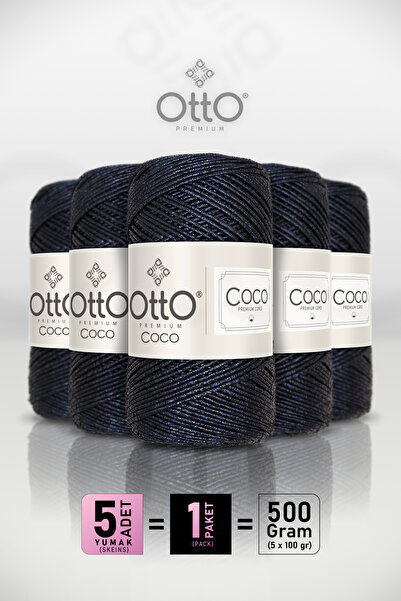 Otto Coco - Navy Blue - 5-Pack - 2Mm/100Gr/125M - Glitter Cotton Bag and Acce...