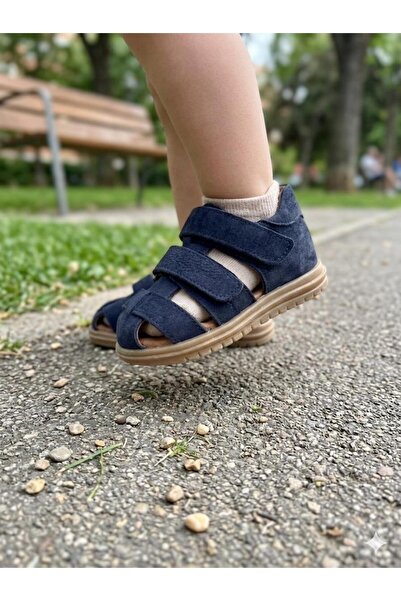 nuh kids Hakiki Deri Ortopedik Taban İlk Adım Günlük Bebek Sandalet