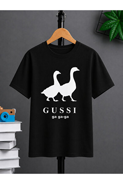 VODEXA Tricou oversize unisex GUSSI cu imprimeu, 100% bumbac, croială confort...