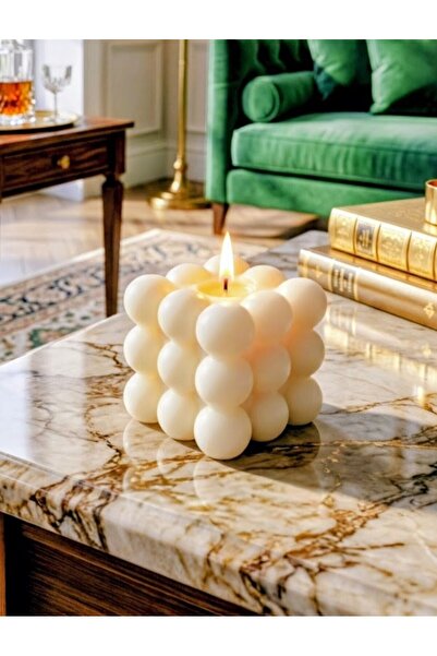 AKLIMDASIN Bubble Mum Pinterest Tasarım Krem Renk Dekoratif Ürün Handmade Kok...