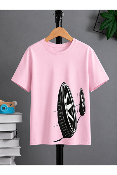 VODEXA Tricou oversize unisex cu imprimeu TYRES, 100% bumbac, croială confort...