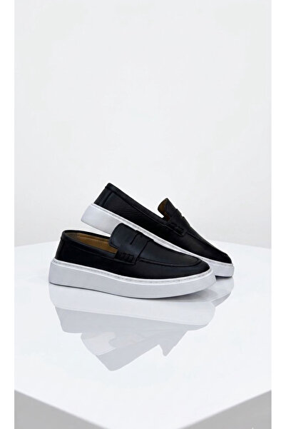 Milano Saphir LOAFER SİYAH CİLT HAKİKİ DERİ DİKİŞLİ EVA TABAN