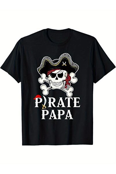 yiou trendy clothing Pirate Dad Skull Flag Skull T-shirt for Men and Women