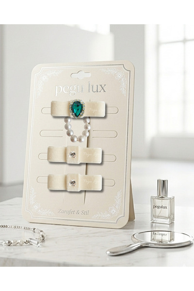 pegu baby collection 3-DELIČNA MALA MINI LUKS EKRU VELURSKA KOPČA ZA KRAVATU ...