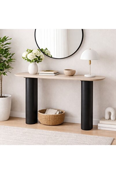 Generic Modern and Stylish Cylindrical Design Wooden Hallway Entrance Table