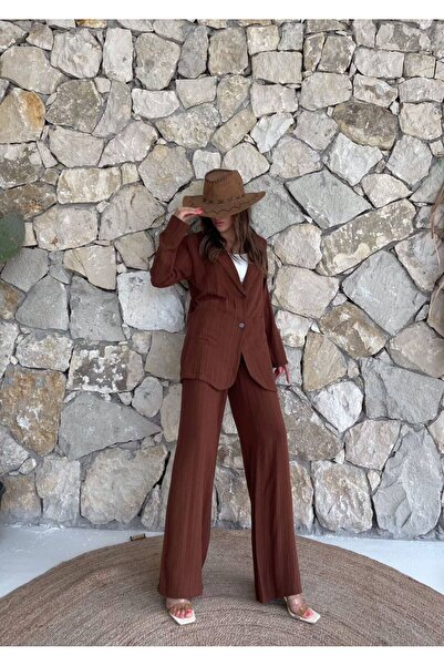 Butikalaçatı Waffle Fabric Jacket and Pants Set