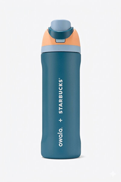 Starbucks Owala Blue Water Bottle with Straw and Thermos Feature Limited Edit...