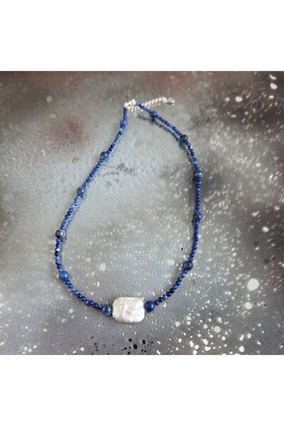 DRUZY Sodalite necklace, semi-precious stones, Quiet Connection#75