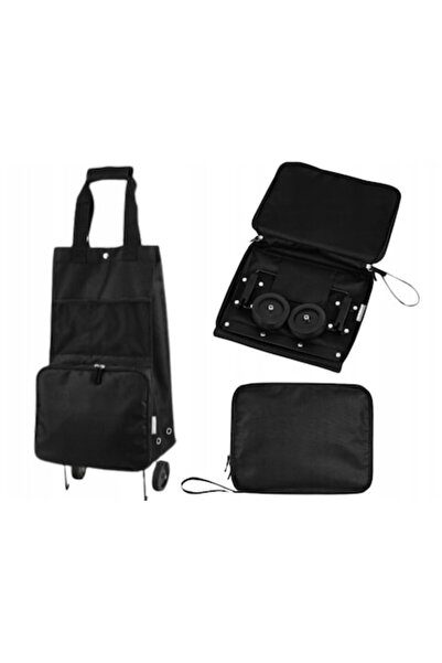 OEM Geantă de cumpărături pliabilă cu roți, 30L, poliester, negru