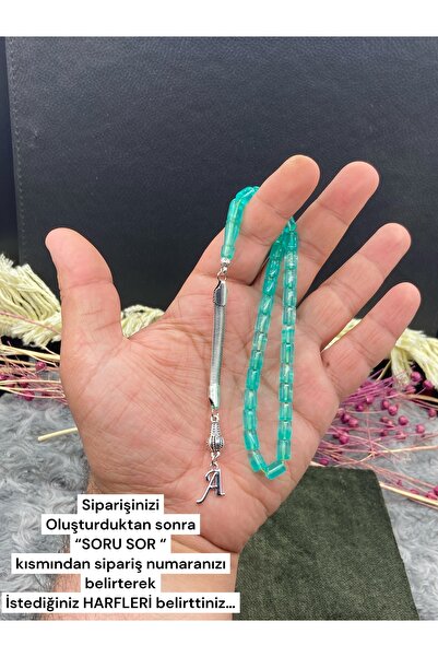 Kttesbihaksesuar 5x8 mm UÇAK CAMI HARFLİ TESBİH KAPLAMA PÜSKÜLLÜ