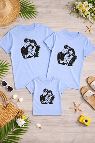 LORVEX Tricou supradimensionat pentru familie, mamă, tată, copil, 100% bumbac...