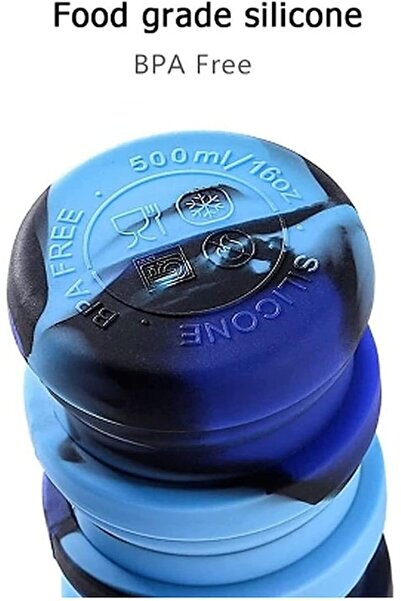 BPA Silk Route - Collapsible, Reuseable, BPA-Free Silicone Water Bottle for O...