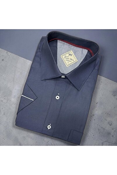 EREN STYLE Linen Classic 100% Cotton Short Sleeve Anti-Sweat Shirt