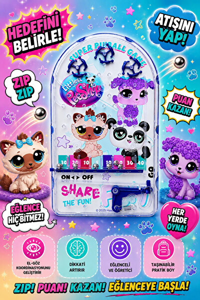BigsToy Lisanslı Littlest Pet Shop Pinball Oyunu - Eğitici Beceri Oyuncağı ZR...