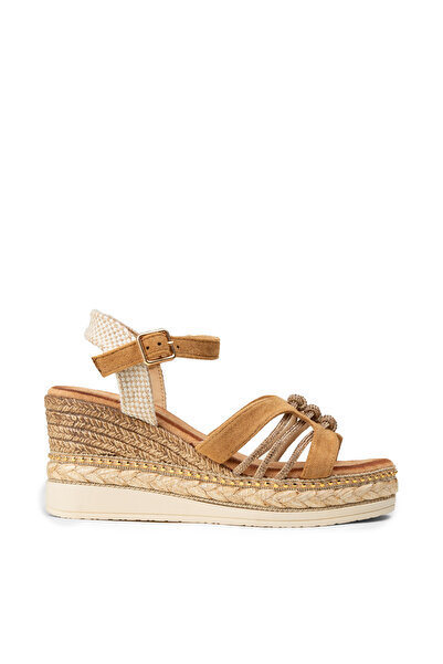 Deery Women's Tan Color Wedge Sandals