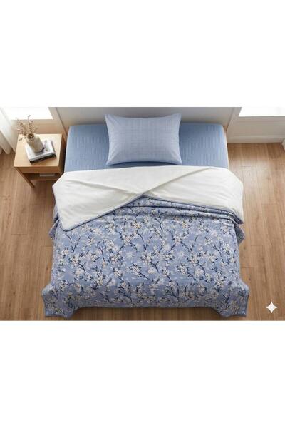ŞENER HOME Floral Branch Patterned Elastic Single Pique Set