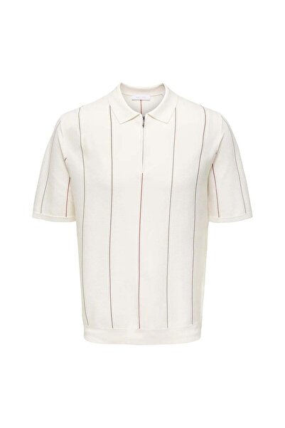 Only & Sons Tricou polo alb pentru bărbați Wyler Life (22037067-CD)
