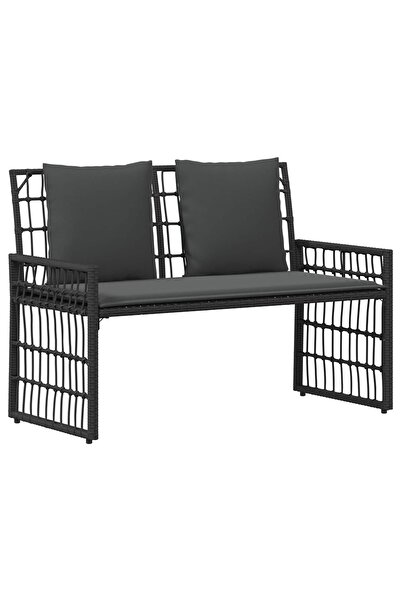 vidaxl Simple Black and Dark Grey Outdoor Bench 116 x 55 x 82 cm