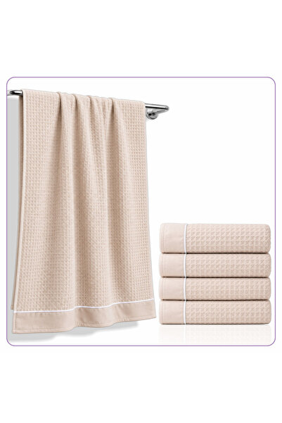 Donetella 4 Pcs Bath Towel 70x140 cm – 310 GSM Waffle Microfiber, Soft, Absor...