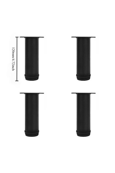 Choice23 4pcs 120mm Black 4pcs Stainless Steel Furniture Legs Metal Adjustabl...