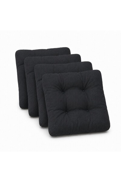Lenjerii Deosebite Set of 4 chair or floor cushions, 40x40x7 cm, black